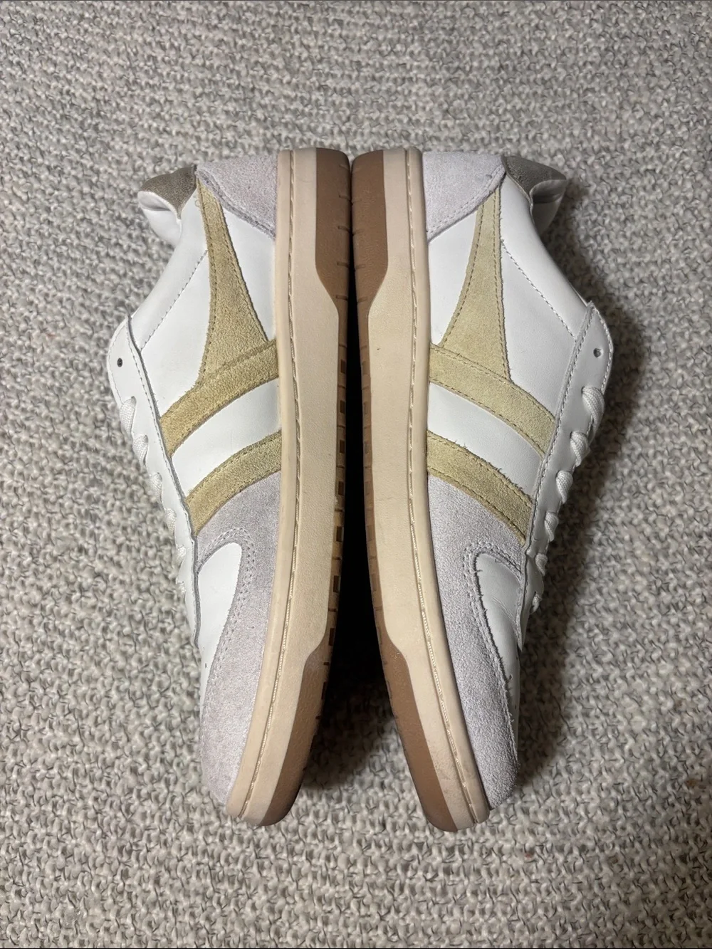 Gola Hawk Sneakers Women’s Size 8 White Gold Leather Suede Retro Trainers
